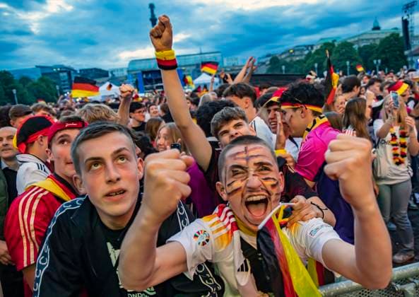 Public viewing in Stuttgart Germany Scotland 5 1 25,000 people celebrate the German national soccer team on the fan mile on Schlossplatz Motto for UEFA EURO 2024 The whole city a stadium 14 06 2024 Stuttgart, Baden Württemberg, Germany, Europe