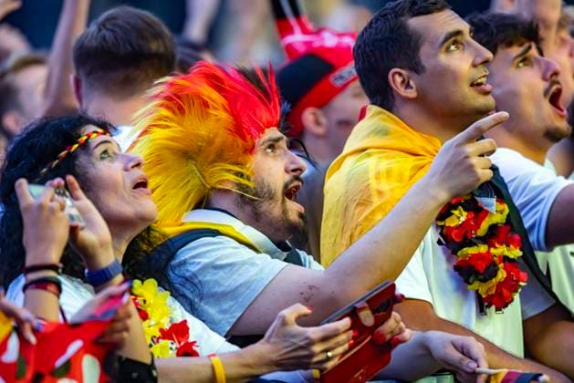 Public viewing in Stuttgart Germany Scotland 5 1 25,000 people celebrate the German national soccer team on the fan mile on Schlossplatz Motto for UEFA EURO 2024 The whole city a stadium 14 06 2024 Stuttgart, Baden Württemberg, Germany, Europe