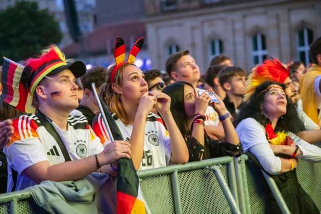 Public viewing in Stuttgart Germany Scotland 5 1 25,000 people celebrate the German national soccer team on the fan mile on Schlossplatz Motto for UEFA EURO 2024 The whole city a stadium 14 06 2024 Stuttgart, Baden Württemberg, Germany, Europe