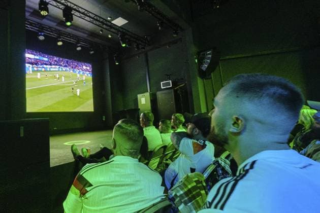 Public Viewing in Duisburg FOR EDITORIAL PURPOSES ONLY EDITORIAL USE ONLY p In the Bora event room cheering at the 1 0 Public Viewing in Duisburg the European Championship in Germany starts with the match Germany Scotland Saturday, June 14, 2024 in Duisburg ¨ Germany NRW Duisburg Copyright ChristophxWojtyczka Copyright: ChristophxWojtyczka doc7vvftmogjs612emb2cue ,EDITORIAL USE ONLY Copyright: ChristophxWojtyczka