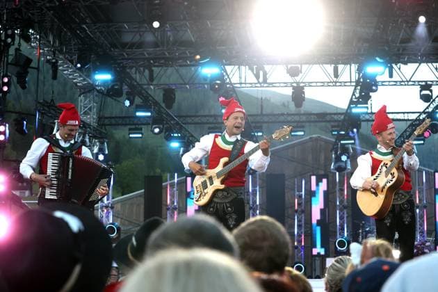 ORF Wenn die Musi spielt Die Jungen Zillertaler during rehearsals for the music open air Wenn die Musi spielt on 14 06 2024 in Bad Kleinkirchheim 20240615SBK0103