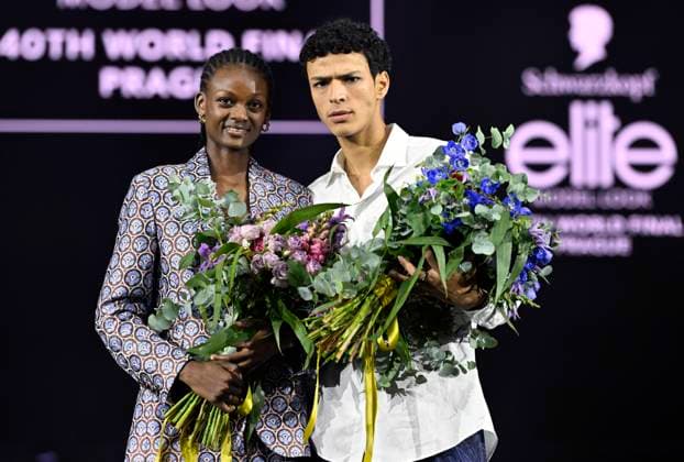 Entertainment Bilder des Tages Winners Micklate Deci of Mozambique, left, and Imade Darouache of Italy after world final of competition Schwarzkopf Elite Model Look in Prague, Czech Republic, June 15, 2024. (CTKxPhoto KaterinaxSulova) CTKPhotoP2024061504845  CTKPhotoP2024061504845