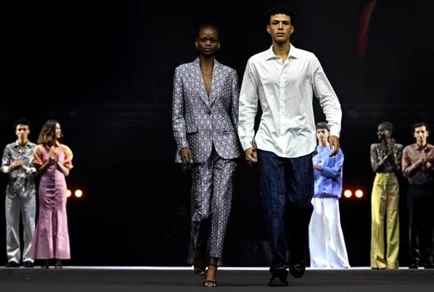 Winners Micklate Deci of Mozambique, left, and Imade Darouache of Italy after world final of competition Schwarzkopf Elite Model Look in Prague, Czech Republic, June 15, 2024. (CTKxPhoto KaterinaxSulova) CTKPhotoP2024061504881  CTKPhotoP2024061504881