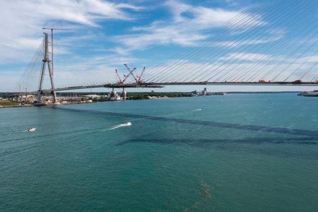June 15, 2024, Detroit, Michigan, USA: Detroit, Michigan USA -15 June 2024 - The last deck section has been put in place on the Gordie Howe International Bridge, linking Detroit with Windsor, Ontario across the Detroit River. The bridge is expected to open in 2025. Detroit USA - ZUMAw66_ 20240615_zaf_w66_003 Copyright: xJimxWestx