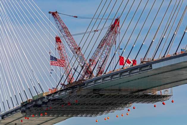 June 15, 2024, Detroit, Michigan, USA: Detroit, Michigan USA -15 June 2024 - The last deck section has been put in place on the Gordie Howe International Bridge, linking Detroit with Windsor, Ontario across the Detroit River. The bridge is expected to open in 2025. Detroit USA - ZUMAw66_ 20240615_zaf_w66_006 Copyright: xJimxWestx