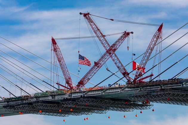 June 15, 2024, Detroit, Michigan, USA: Detroit, Michigan USA -15 June 2024 - The last deck section has been put in place on the Gordie Howe International Bridge, linking Detroit with Windsor, Ontario across the Detroit River. The bridge is expected to open in 2025. Detroit USA - ZUMAw66_ 20240615_zaf_w66_009 Copyright: xJimxWestx