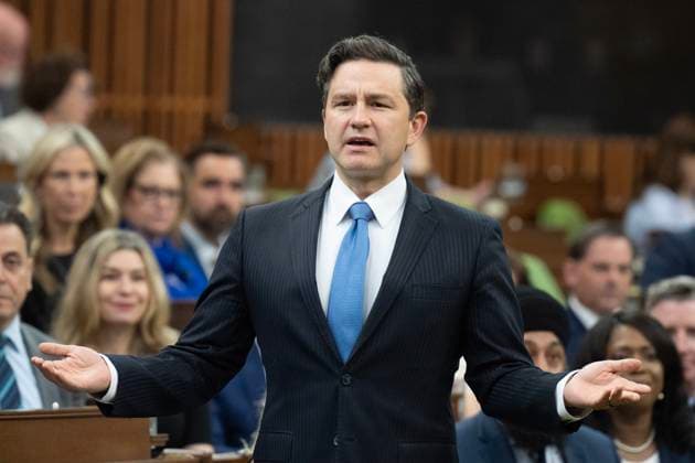 June 17, 2024, Ottawa, On, Canada: Conservative Leader Pierre Poilievre rises during Question Period, Monday, June 17, 2024 in Ottawa. Ottawa Canada  - ZUMAc35_ 20240617_zaf_c35_024 Copyright: xAdrianxWyldx