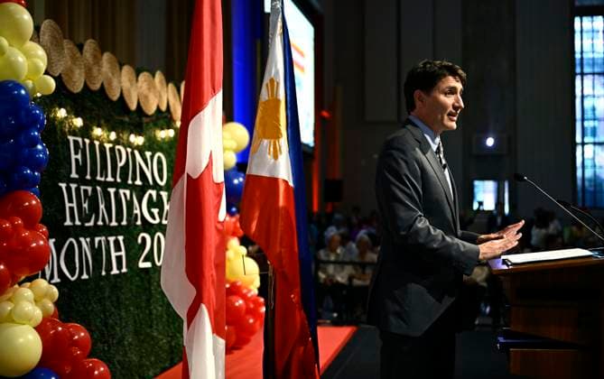 June 17, 2024, Ottawa, On, CAN: Prime Minister Justin Trudeau makes remarks at the Filipino Heritage Month reception, in Ottawa, on Monday, June 17, 2024. Ottawa CAN  - ZUMAc35_ 20240617_zaf_c35_061 Copyright: xJustinxTangx