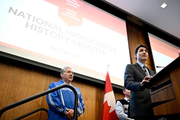 June 17, 2024, Ottawa, On, CAN: Prime Minister Justin Trudeau delivers remarks at the Indigenous History Month reception, in Ottawa, on Monday, June 17, 2024. Ottawa CAN  - ZUMAc35_ 20240617_zaf_c35_068 Copyright: xJustinxTangx