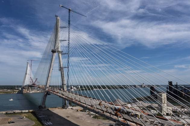 Detroit, Michigan USA 15 June 2024, The Load Deck Section has been Put in Place ON The Gordie Howe International Bridge, Linking Detroit With Windsor, Ontario across The Detroit River The Bridge IS expected to Open in 2025 Copyright: imageBROKER JimxWest ibljiw10800655.jpg