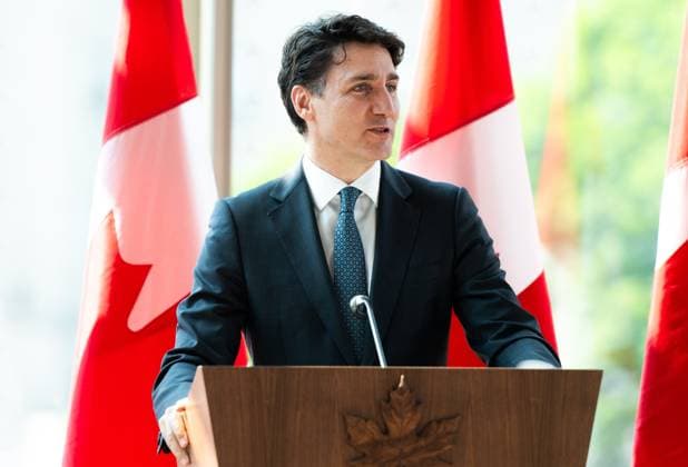 June 18, 2024, Ottawa, On, Canada: Prime Minister Justin Trudeau delivers remarks during the Prime Minister s Awards for Teaching Excellence and Teaching Excellence in STEM in Ottawa, Tuesday, June 18, 2024. Ottawa Canada  - ZUMAc35_ 20240618_zaf_c35_092 Copyright: xSpencerxColbyx