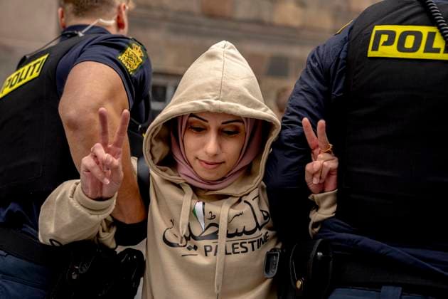 Bilder des Jahres 2024, News 06 Juni News Themen der Woche KW25 News Bilder des Tages Pro-Palestinian protesters block the entrance to Christiansborg and are removed by the police on Wednesday, June 19, 2024. 27 protesters were detained and charged.. (Photo: Ida Marie Odgaard Ritzau Scanpix) , Copenhagen Denmark *** Pro Palestinian protesters block the entrance to Christiansborg and are removed by the police on Wednesday, June 19, 2024 27 protesters were detained and charged Photo Ida Marie Odgaard Ritzau Scanpix , Copenhagen Denmark  Copyright: RitzauxScanpix IdaxMariexOdgaardx spdk20240619-115713-L