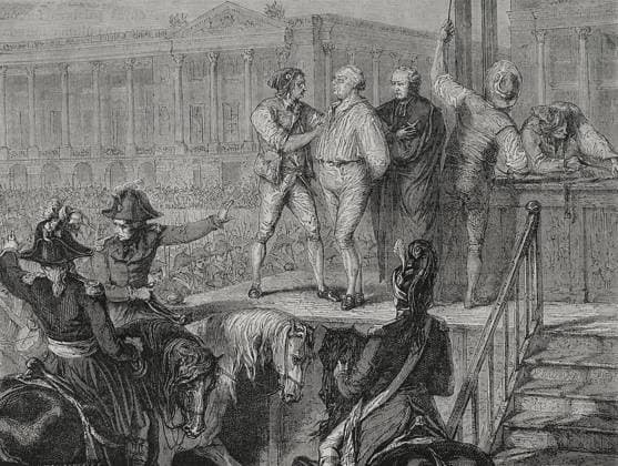 Execution of King Louis XVI (1754-1793) in Paris on 21 January 1793. Engraving by Hotelin-Hurel. French Revolution. Execution of King Louis XVI (1754-1793) in Paris on 21 January 1793, after a long trial that began in November 1792. Engraving by Hotelin-Hurel. History of the French Revolution . Volume I, 1876. Paris France  Copyright: xKenaxImagesx 353-43317