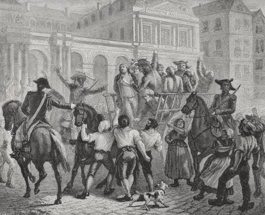 Louis Philippe II (1747-1793). Duke of OrlÃ ans (1785-1793). The Duke of OrlÃ ans being led to the scaffold on 6th November 1793. Engraving by Blanpain. Louis Philippe II (1747-1793). Duke of OrlÃ ans (1785-1793). Accused of treason, was condemned to death and guillotined on 6 November 1793. The Duke of OrlÃ ans being led to the scaffold. Engraving by Blanpain. History of the French Revolution . Volume I, 1876. Paris France  Copyright: xKenaxImagesx 353-43367