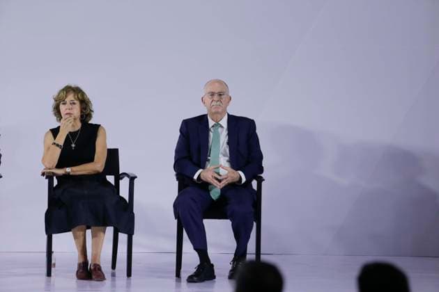 June 20, 2024, Mexico City, Mexico City, Mexico: On the left Rosaura Ruiz (now proclaimed Secretary of Science, Humanities, Technology and Innovation) and on the left Julio Berdeguo (now proclaimed Secretary of Agriculture and Rural Development) during the announcement of the new presidential cabinet for this new administration. Mexico City Mexico - ZUMAs310 20240620_zip_s310_002 Copyright: xLuisxExSalgadox