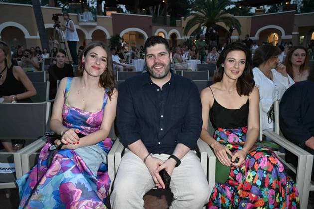 Santa Margherita di Pula, Cagliari, 7th edition of the Filming Italy Sardinia Festival, Red Carpet awards ceremony in the early evening. Santa Margherita di Pula, Cagliari, 7th edition of the Filming Italy Sardinia Festival, Red Carpet awards ceremony in the early evening. In the photo: Salvatore Esposito, Barbara Ronchi, Diana Del Bufalo Cagliari Italy  Copyright: xIPA ABACAx