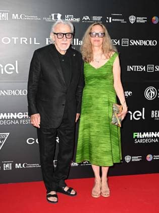 Cagliari: Santa Margherita di Pula, Cagliari, 7th edition of the Filming Italy Sardinia Festival, Red Carpet awards ceremony in the early evening. Pictured: Harvey Keitel, Daphna Kastner, Cagliari  - ZUMAp169 20240621_zea_p169_197 Copyright: xIPAx