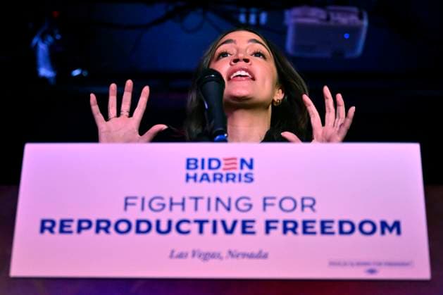 June 20, 2024 - Las Vegas, Nevada, U.S. - Rep. Alexandria Ocasio-Cortez (D-NY) speaks during a campaign event for President Joe Biden at the Fremont Country Club on June 20, 2024, in Las Vegas, Nevada. Ocasio-Cortez mobilize supporters around the stakes of reproductive freedom in the upcoming election. Las Vegas USA - ZUMAbk3_ 20240620_zaf_bk3_018 Copyright: xDavidxBeckerx