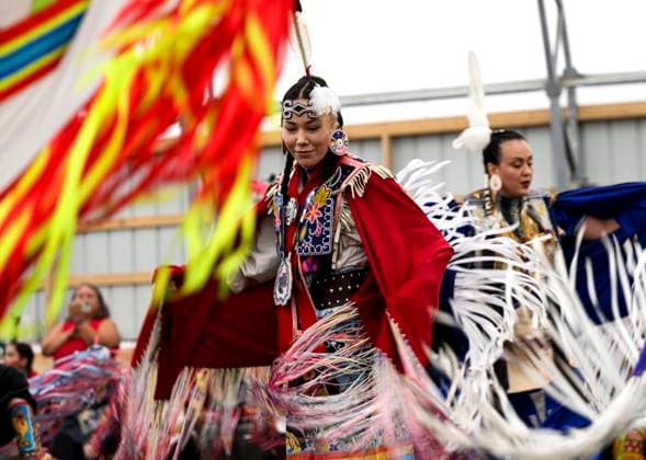 June 23, 2024, Ottawa, On, CAN: Dancers compete in the Summer Solstice Indigenous Festival s 2024 Competition Pow Wow at Madahoki Farm in Ottawa, Sunday, June 23, 2024. Ottawa CAN  - ZUMAc35_ 20240623_zaf_c35_017 Copyright: xJustinxTangx