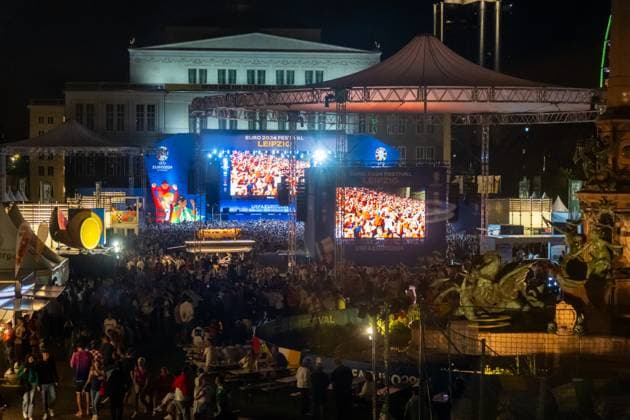 Third match day for the German national team at the 2024 European Championship In Leipzig, 14,000 fans will watch the match in the official UEFA fan zone on Augustusplatz Fanzone Leipzig