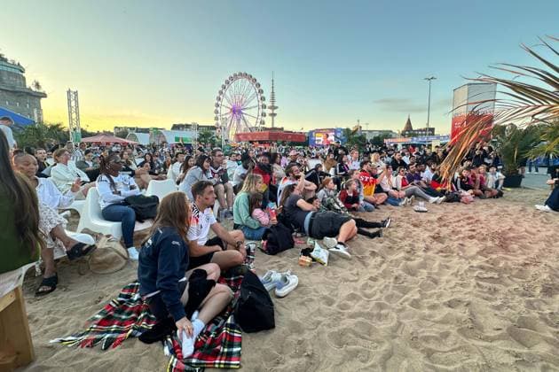 Fan festival for the European Football Championship 2024 in Hamburg on the Heiligengeistfeld At the match between Germany and Switzerland Hamburg, 23 06 2024 Fan festival for the European Football Championship 2024 in Hamburg, Hamburg St Pauli Hamburg Germany Heiligengeistfeld