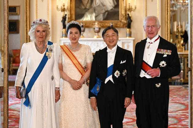 Bilder des Jahres 2024, Entertainment 06 Juni Entertainment Themen der Woche KW26 Entertainment Bilder des Tages . 25 06 2024. London, United Kingdom. King Charles III and Queen Camilla with the Emperor and Empress of Japan at a State Banquet at Buckingham Palace, in London, on the first day of their State Visit to the United Kingdom.  xi-Imagesx xPoolx IIM-25325-0207