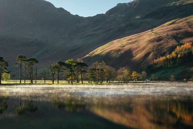 Buttermere at dawn, Lake District National Park, UNESCO World Heritage Site, Cumbria, England, United Kingdom, Europe Copyright: BenxPipe 848-3086
