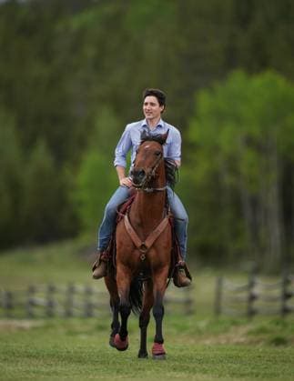 June 26, 2024, Nemaiah Valley, Bc, CANADA: Prime Minister Justin Trudeau rides a horse while attending community celebrations to mark the 10th anniversary of the Tsilhqot in decision, in Nemaiah Valley, B.C., on Wednesday, June 26, 2024. In 2014, the Supreme Court of Canada granted Tsilhqot in aboriginal title to more than 1,750 square kilometres of land in the Nemaiah Valley. Nemaiah Valley CANADA - ZUMAc35_ 20240626_zaf_c35_157 Copyright: xDarrylxDyckx