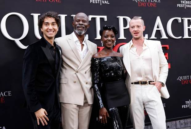 Entertainment Themen der Woche KW26 Entertainment Bilder des Tages Alex Wolff, Malik Yoba, Lupita Nyong o and Joseph Quinn arrive on the red carpet at Paramount s A Quiet Place: Day One New York Premiere at AMC Lincoln Square Theater on Wednesday, June 26, 2024 in New York City.  NYP20240626110 JohnxAngelillo