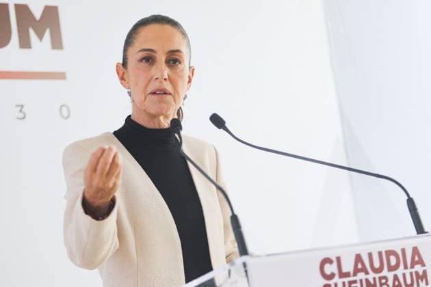 Claudia Sheinbaum Briefing Conference Claudia Sheinbaum Pardo, President-elect of Mexico, speaking during a press conference at the transition house at Iztapalapa mayoralty. on June 26, 2024 in Mexico City, Mexico. (Photo by Ian Robles Eyepix Group) Mexico City CDMX Mexico Copyright: xIanxRoblesxxEyepixxGroupx