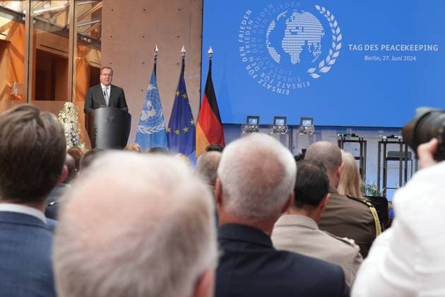 Day of Peacekeeping, Award ceremony for international peace missions by Federal Minister of Defense Boris Pistorius at the award ceremony for international peace missions on the Day of Peacekeeping, Berlin, 27 06 2024 Berlin Berlin Germany