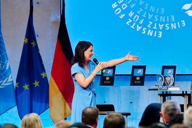 Annalena Baerbock Peacekeeping 2024 EUR, Germany, Berlin, 27 06 2024 Federal Foreign Minister Annalena Baerbock B90 The Greens honors the deployment of all German forces in international peacekeeping missions on Peacekeeping Day Members of NATO, EU and UN missions are honored A commitment to stability, securi