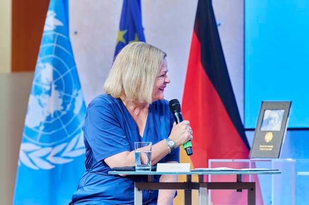 Nancy Faser Peacekeeping 2024 EUR, Germany, Berlin, 27 06 2024 Federal Minister of the Interior Nancy Faser SPD honors the deployment of all German forces in international peacekeeping missions on Peacekeeping Day Members of NATO, EU and UN missions are honored A commitment to stability, security and peace as well as police and mili