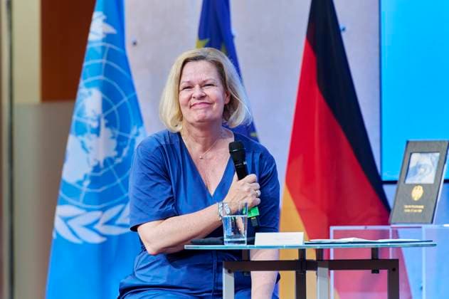 Nancy Faser Peacekeeping 2024 EUR, Germany, Berlin, 27 06 2024 Federal Minister of the Interior Nancy Faser SPD honors the deployment of all German forces in international peacekeeping missions on Peacekeeping Day Members of NATO, EU and UN missions are honored A commitment to stability, security and peace as well as police and mili