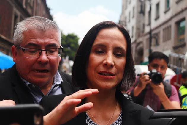 Luz Elena Gonzalez, leaves after she was announced as new Secretary of Energy as part of the government cabinet of incoming President Claudia Sheinbaum Pardo during a press conference at Museo Interactivo de Economia. Mexico City Mexico - ZUMAe321 20240627_zia_e321_057 Copyright: xCarlosxSantiagox