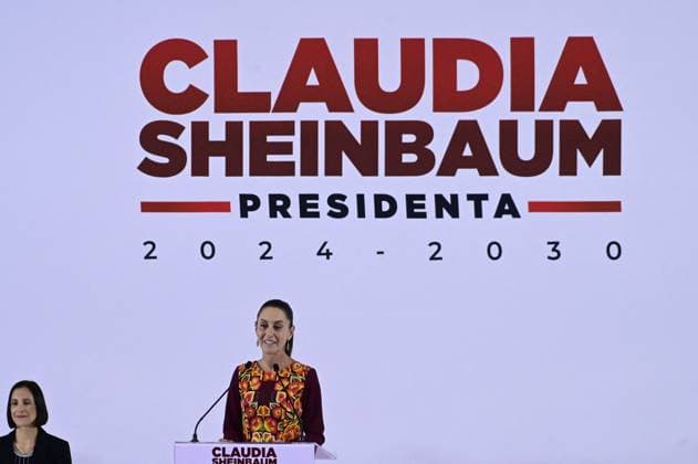 President-Elect Claudia Sheinbaum Presents Her New Cabinet - Mexico City Claudia Sheinbaum Pardo, incoming President of Mexico, speaking during the presentation of the second part of her government cabinet at Museo Interactivo de Economía (MIDE). Mexico City, Mexico, June 27, 2024. Photo by Carlos Tischler Eyepix Group ABACAPRESS.COM) Mexico City Mexico  Copyright: xTischlerxCarlos Eyepix ABACAx