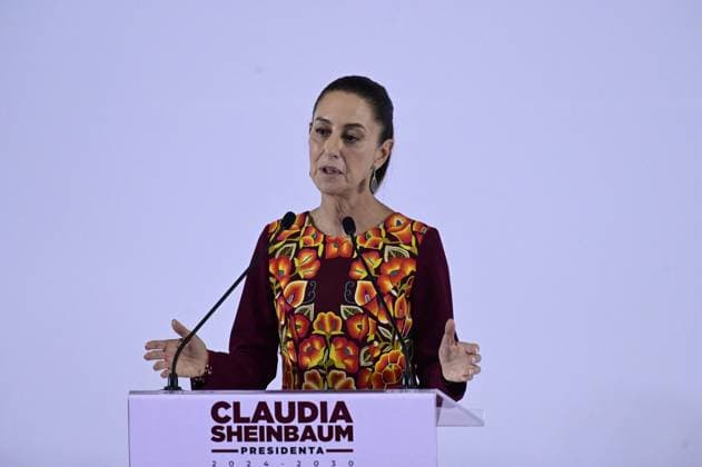 President-Elect Claudia Sheinbaum Presents Her New Cabinet - Mexico City Claudia Sheinbaum Pardo, incoming President of Mexico, speaking during the presentation of the second part of her government cabinet at Museo Interactivo de Economía (MIDE). Mexico City, Mexico, June 27, 2024. Photo by Carlos Tischler Eyepix Group ABACAPRESS.COM) Mexico City Mexico  Copyright: xTischlerxCarlos Eyepix ABACAx