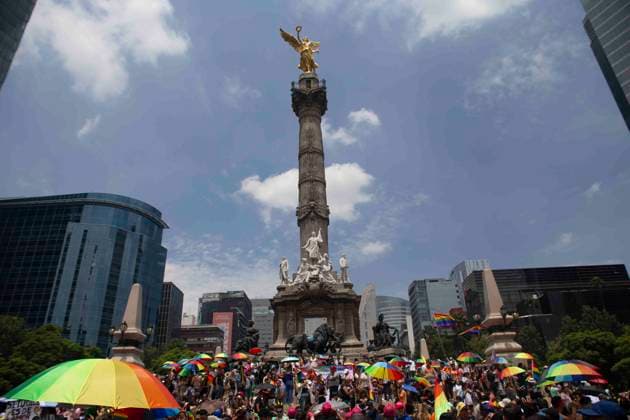 June 29, 2024, Mexico City, Mexico City, Mexico: Citizens gather at the Angel de la Independencia to participate in Mexico City s LGBT+ Pride March 2024 Mexico City Mexico - ZUMAs310 20240629_zip_s310_009 Copyright: xLuisxExSalgadox