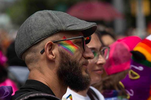 June 29, 2024, Mexico City, Mexico City, Mexico: Citizens participate with the characteristic colours of the GAY flag during the pride march on Reforma Avenue, the most important avenue in Mexico City. Mexico City Mexico - ZUMAs310 20240629_zip_s310_014 Copyright: xLuisxExSalgadox