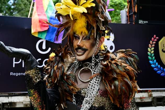 A member of LGBTIQ community takes part during the 46th edition of Annual LGBTIQ pride march. People marched on Reforma Avenue from Angel de la Independencia to Zocalo main square. Mexico City Mexico - ZUMAe321 20240629_zia_e321_013 Copyright: xCarlosxTischlerx