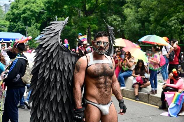 A member of LGBTIQ community takes part during the 46th edition of Annual LGBTIQ pride march. People marched on Reforma Avenue from Angel de la Independencia to Zocalo main square. Mexico City Mexico - ZUMAe321 20240629_zia_e321_031 Copyright: xCarlosxTischlerx