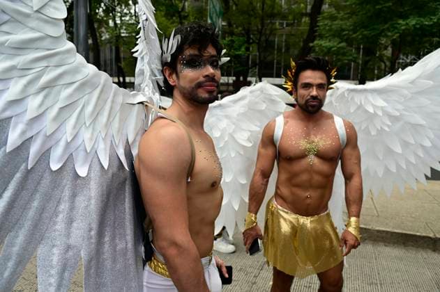 A member of LGBTIQ community takes part during the 46th edition of Annual LGBTIQ pride march. People marched on Reforma Avenue from Angel de la Independencia to Zocalo main square. Mexico City Mexico - ZUMAe321 20240629_zia_e321_039 Copyright: xCarlosxTischlerx