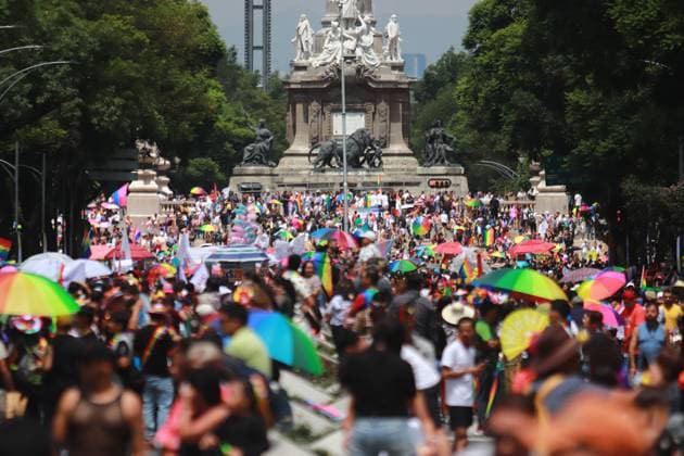 A Participants taking part during the 46th LGBTTTIQ+ Pride March, which commemorates the pride of freely expressing one s sexual identity. On Paseo de la Reforma Avenue. Mexico City Mexico - ZUMAe321 20240629_zia_e321_062 Copyright: xCarlosxSantiagox