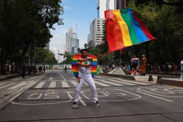 A Participant taking part during the 46th LGBTTTIQ+ Pride March, which commemorates the pride of freely expressing one s sexual identity. On Paseo de la Reforma Avenue. Mexico City Mexico - ZUMAe321 20240629_zia_e321_065 Copyright: xCarlosxSantiagox