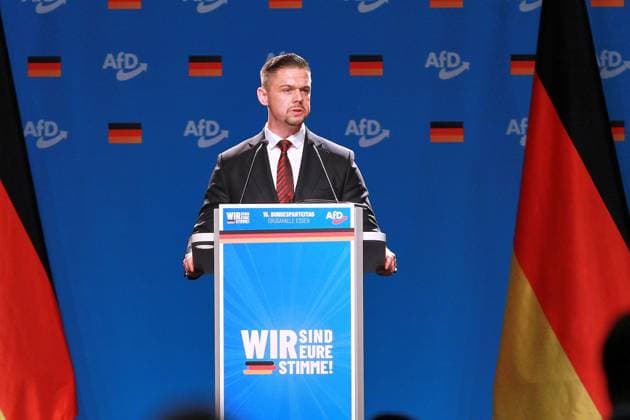 Essen, NRW, Deutschland, 29.06.2024: Grugahalle: 15. Bundesparteitag der AfD: Hannes Gnauck *** Essen, NRW, Germany, 29 06 2024 Grugahalle 15 Federal Party Conference of the AfD Hannes Gnauck Copyright: xdtsxNachrichtenagenturx dts_42688
