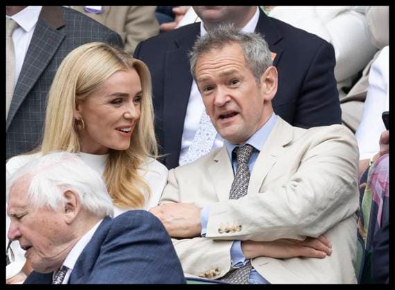 . 01 07 2024. London, United Kingdom. Katherine Jenkins and Alexander Armstrong in the Royal Box on the opening day of the Wimbledon Tennis Championships in London.  xStephenxLockx xi-Imagesx IIM-25341-0107