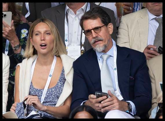 . 01 07 2024. London, United Kingdom. Princess Maria-Olympia of Greece and Denmark and Pavlos, Crown Prince of Greece on the opening day of the Wimbledon Tennis Championships in London.  xStephenxLockx xi-Imagesx IIM-25341-0117