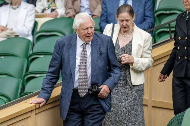 David Attenborough and Susan Attenborough watch tennis from The Royal Box on the first day of the Wimbledon tennis championships held at the All England Lawn Tennis & Croquet Club Featuring: Susan Attenborough, David Attenborough Where: London, United Kingdom When: 01 Jul 2024 Credit: Ray Tang Cover Images **STRICTLY EDITORIAL USE ONLY** EDITORIAL USE ONLY. NOT FOR USE BY NEWSPAPERS BASED IN THE UK. Copyright: xx coverimg53903454
