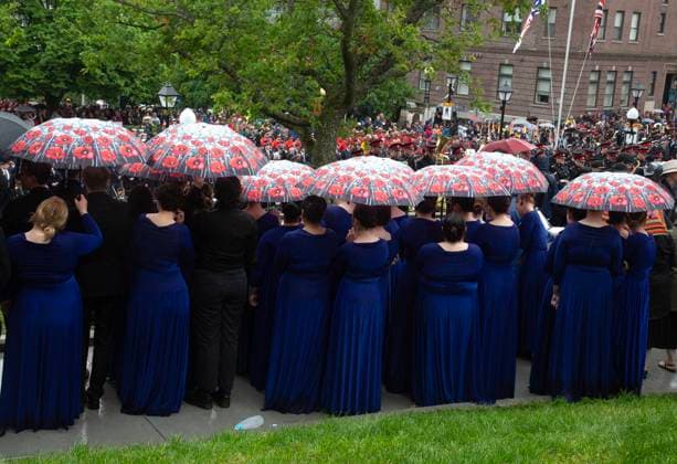 July 1, 2024, St. John s, Nl, Canada: Members of Shallaway Youth Choir perfom as an unknown First World War Newfoundland and Labrador soldier is interned at the National War Memorial in St. John s on Monday, July 1, 2024. St. John s Canada  - ZUMAc35_ 20240701_zaf_c35_024 Copyright: xPaulxDalyx