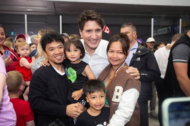 July 1, 2024, St. John s, Nl, Canada: Prime Minister Justin Trudeau attends a Canada Day community event inside the Glacier Arena in Mount Pearl, N.L on Monday, July 1, 2024. St. John s Canada  - ZUMAc35_ 20240701_zaf_c35_095 Copyright: xPaulxDalyx